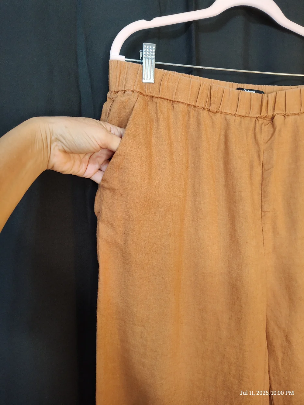 Quince XL 100% European Cotton Wide Leg Pants in Terracotta Leisure Travel
